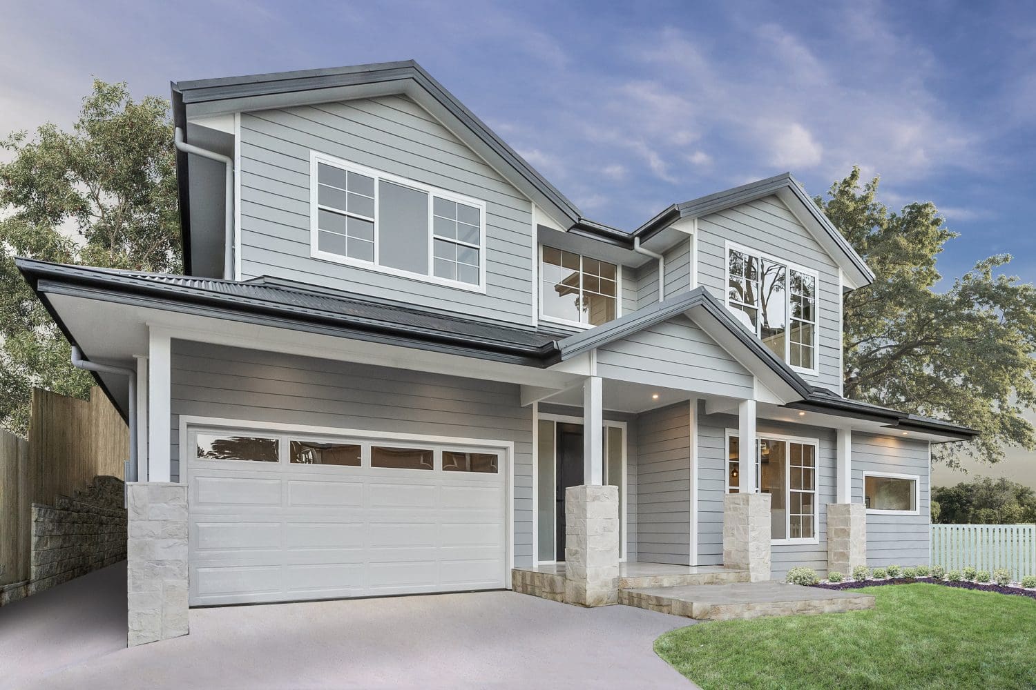 Essential Series in COLORBOND® Dover White with Traditional Windows (Hampton Profile)